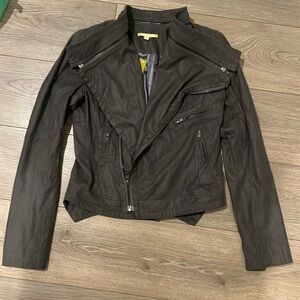 Medium Gianni Bini Danity Dark Gray Jacket with Silver Zippers